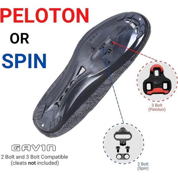 Gavin Pro Road Cycling Shoe, Quick Lace 3 Bolt Road Cleat Compatible 7 W/6 M NEW - Picture 6 of 7